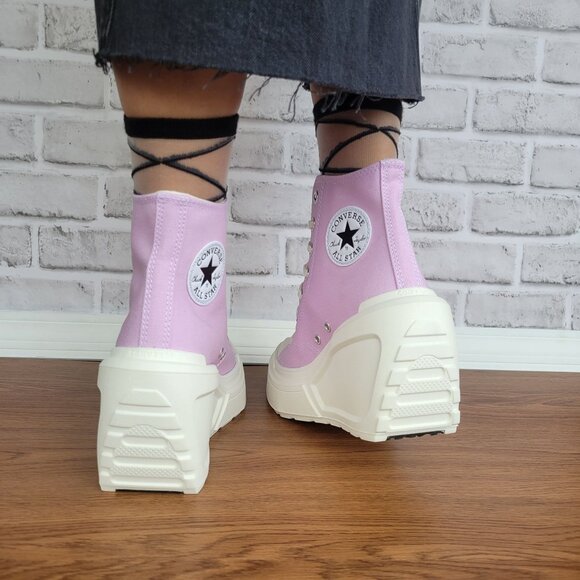 ❤️Converse Chuck 70 De Luxe Wedge Hi Sz 8 Womens Shoes Purple Sneakers A07584C - Picture 6 of 13